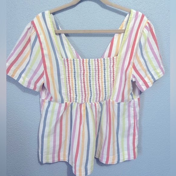 Nwot Old navy striped tie front smock top size x-large - Picture 5 of 7